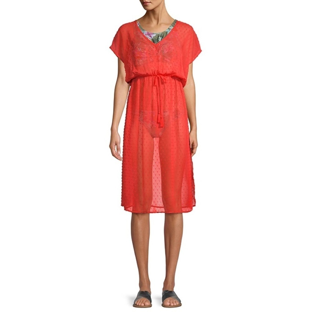 Time and Tru Swim Cover Up Orange Size Medium